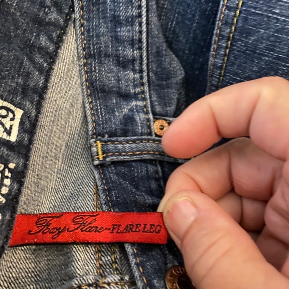 Guess Women’s Foxy Flare Stretch Jeans Blue Dark Wash Flared - Picture 3 of 3